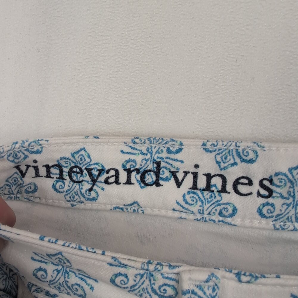 Vineyard Vines Blue Tile Print Skinny Jeans Women's Size 4 - Picture 5 of 12